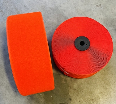 Hook and Looptape sewable Hookside 120mm (25m), Orange